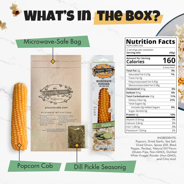 Popcorn On the Cob with Dill Pickle Seasoning