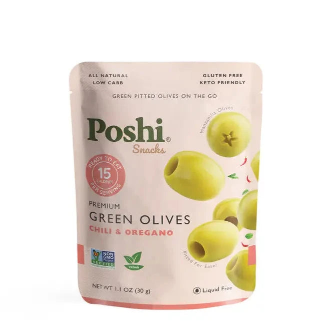 Chili & Oregano Pitted Green Olives