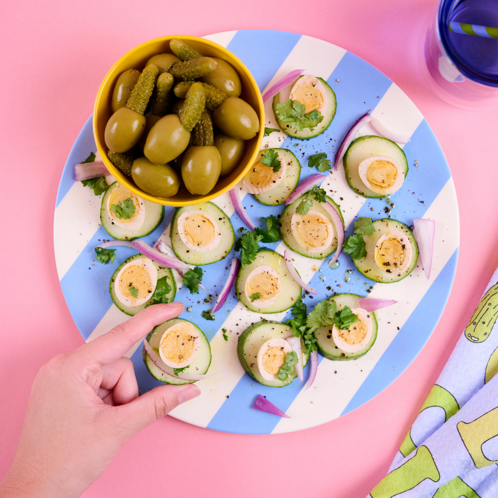 Pickled Quail Egg Cucumber Bites