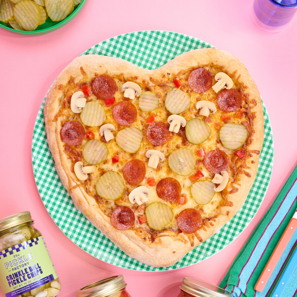 Heart-Shaped Pickle Pizza
