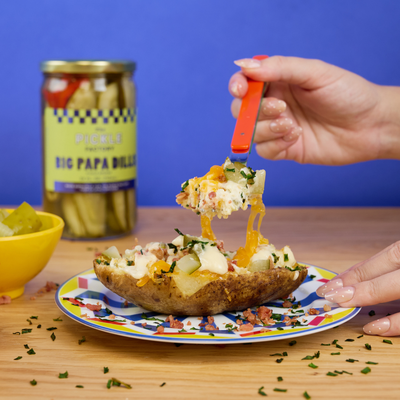 Twice Baked Pickle Potatoes