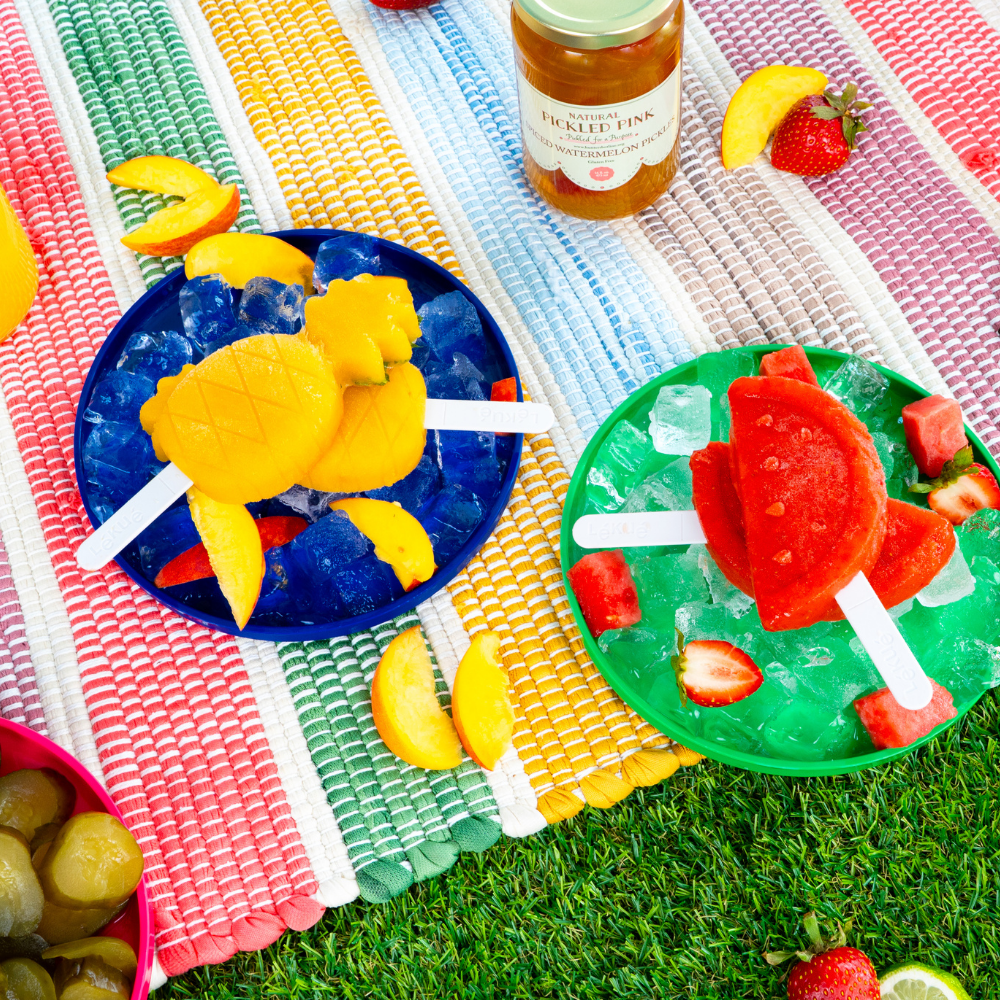 Strawberry Watermelon & Pineapple Peach Popsicles