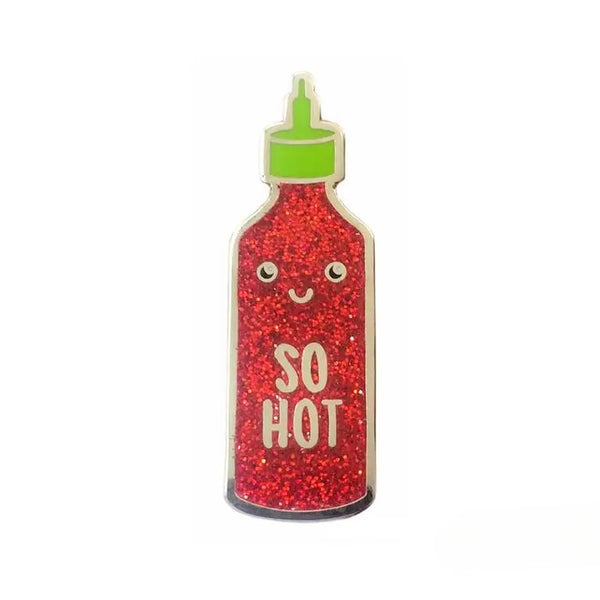 So Hot Sriracha Glitter Enamel Pin