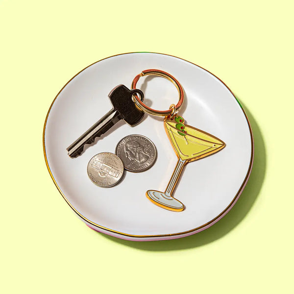 Olive Dirty Martini Enamel Keychain & Bag Charm
