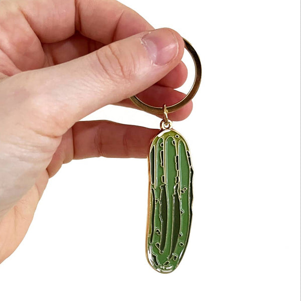 Pickle Enamel Keychain