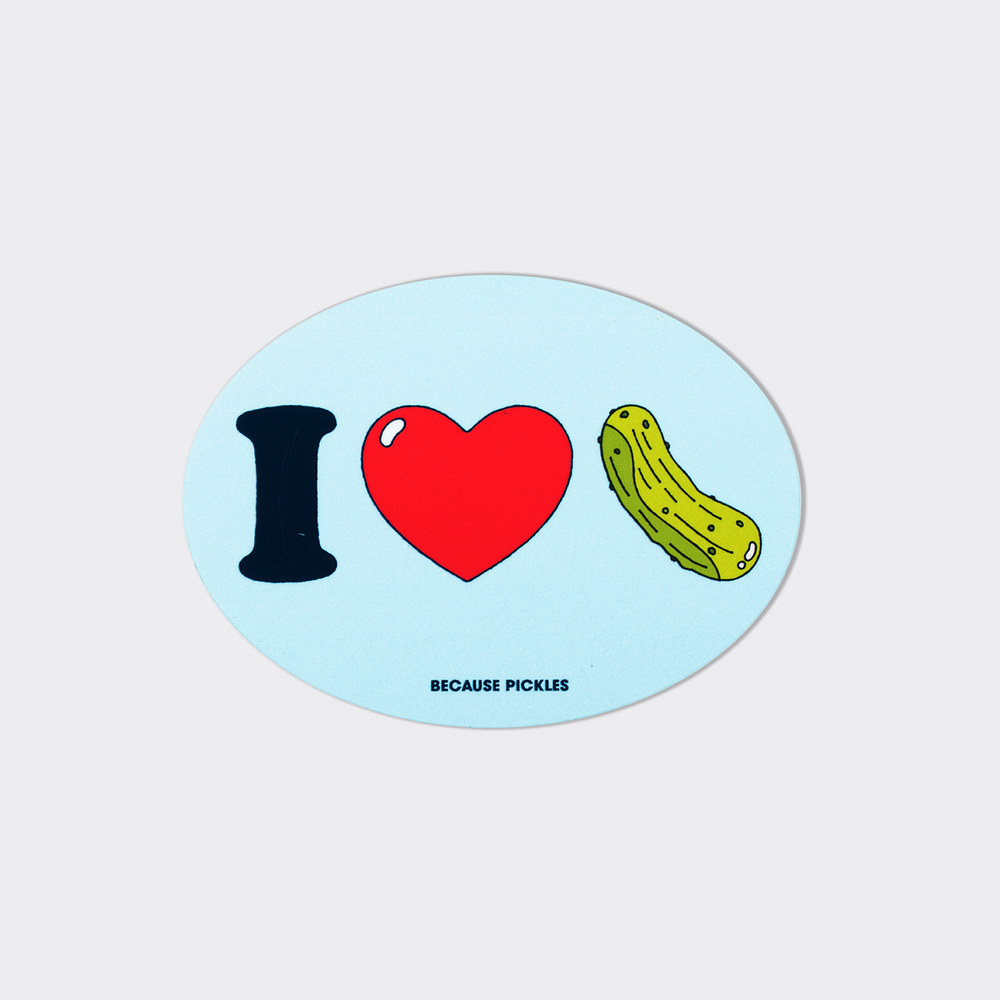 I Heart Pickles Oval Sticker
