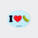 I Heart Pickles Oval Sticker