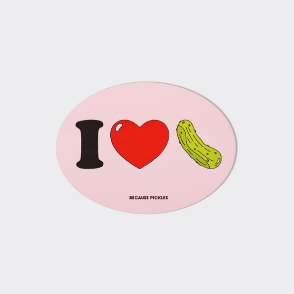 I Heart Pickles Oval Sticker