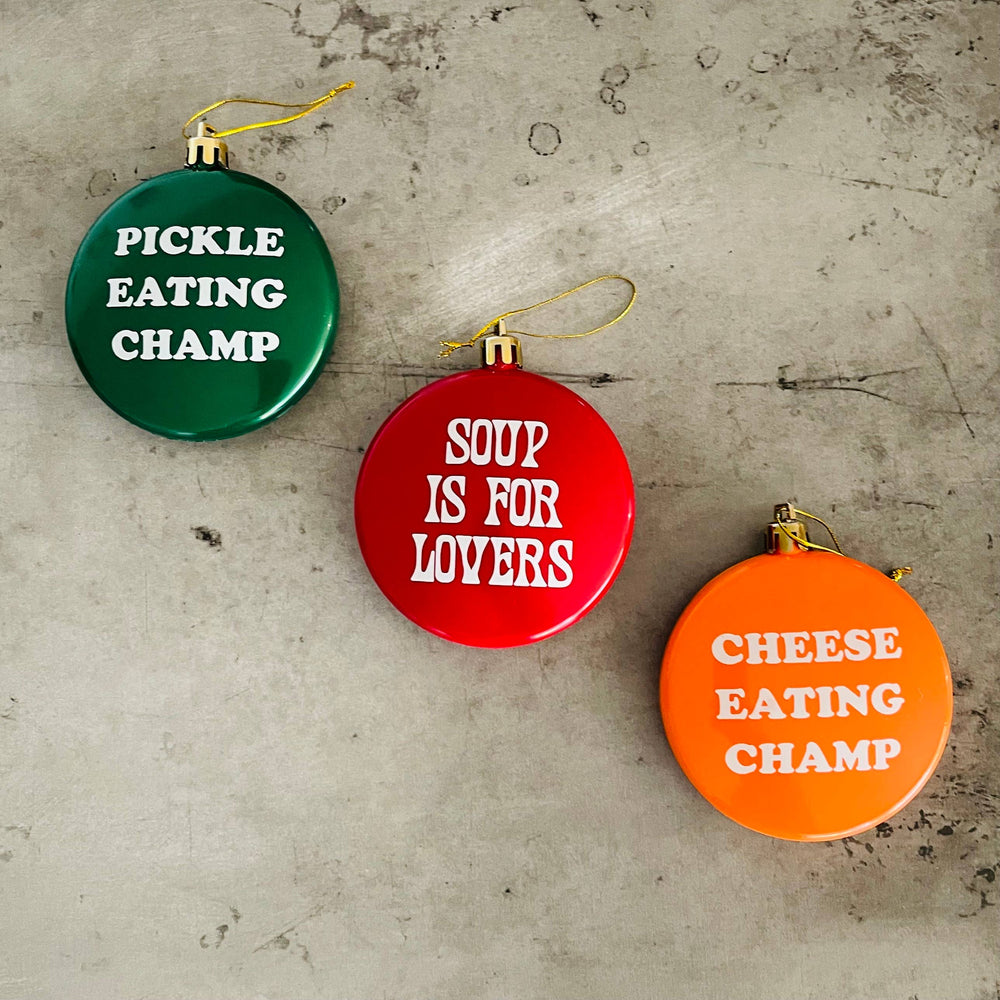 Pickle Eating Champ Shatterproof Ornament