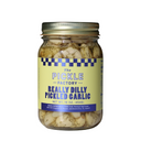 Jar of Pickled Dill Garlic from The Pickle Factory on a white background. 