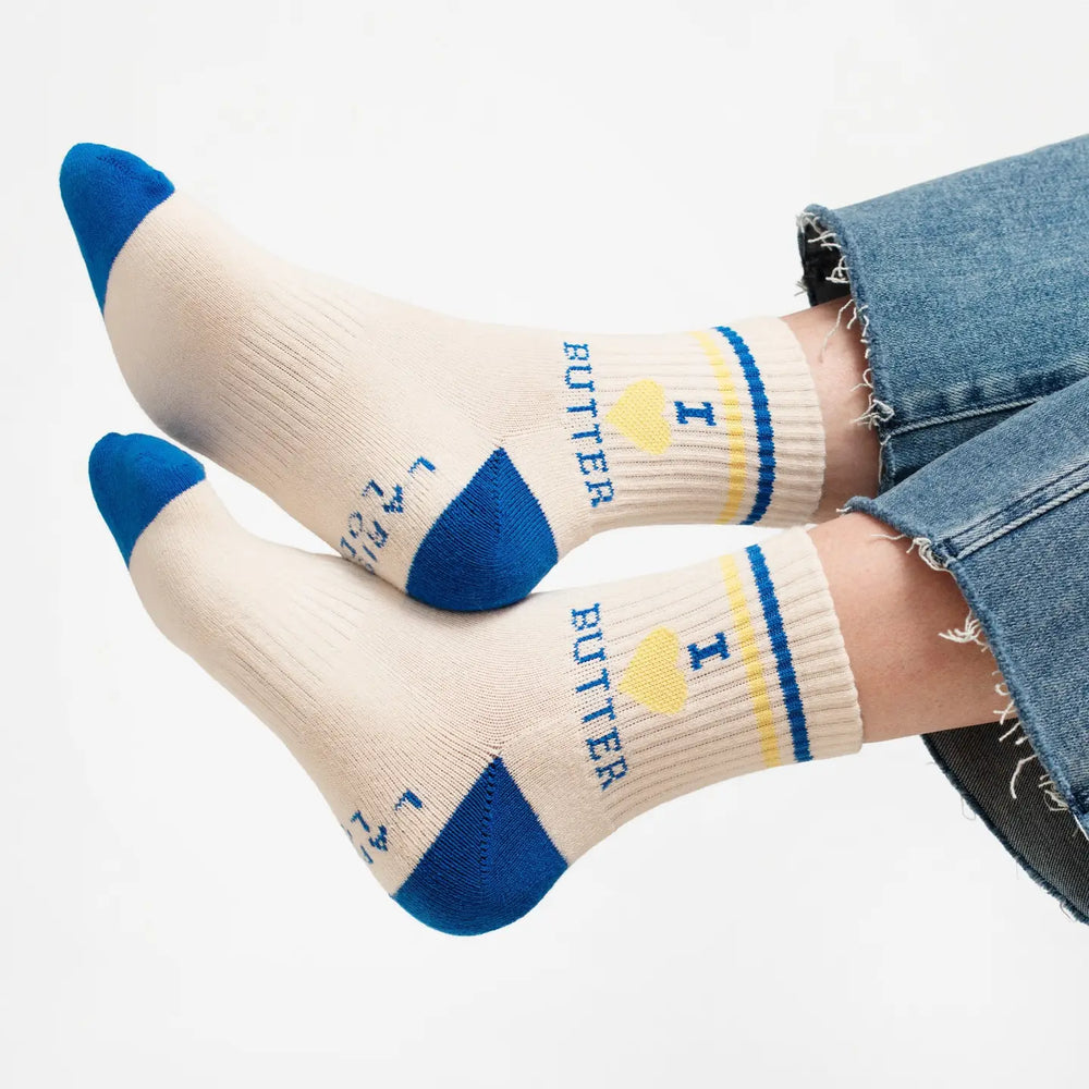 I Heart Butter Quarter Crew Socks