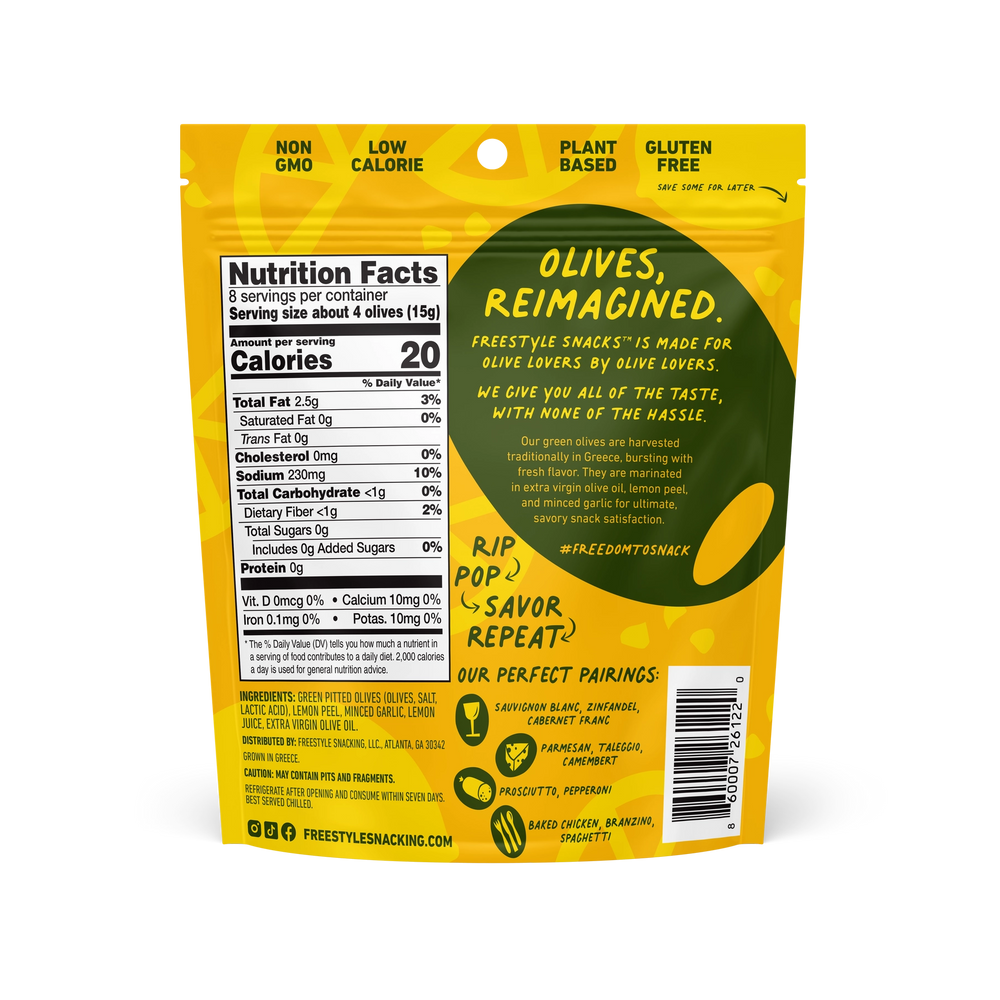 Lemon Garlic Green Olives 4oz