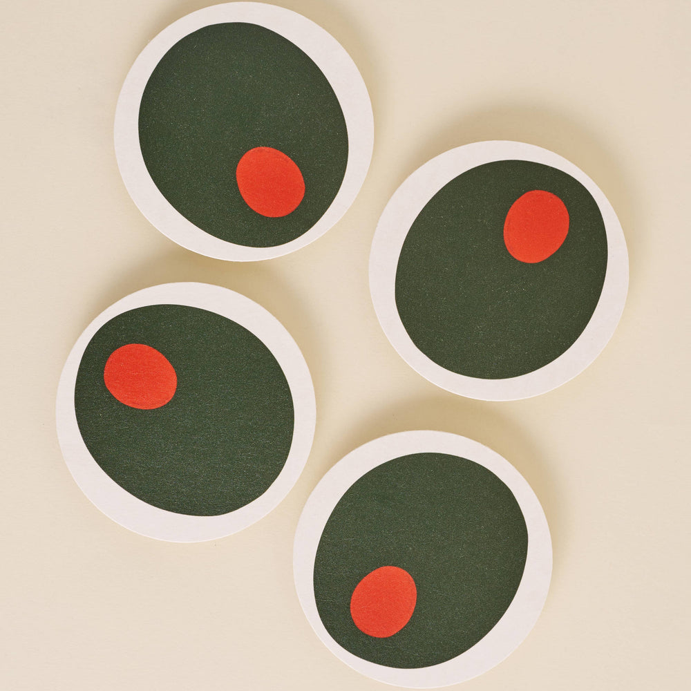 Pimento Olive Coasters