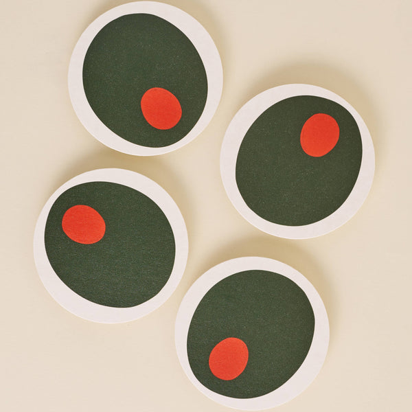 Pimento Olive Coasters