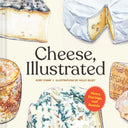 Book cover of 'Cheese, Illustrated' with illustrations of various types of cheese.