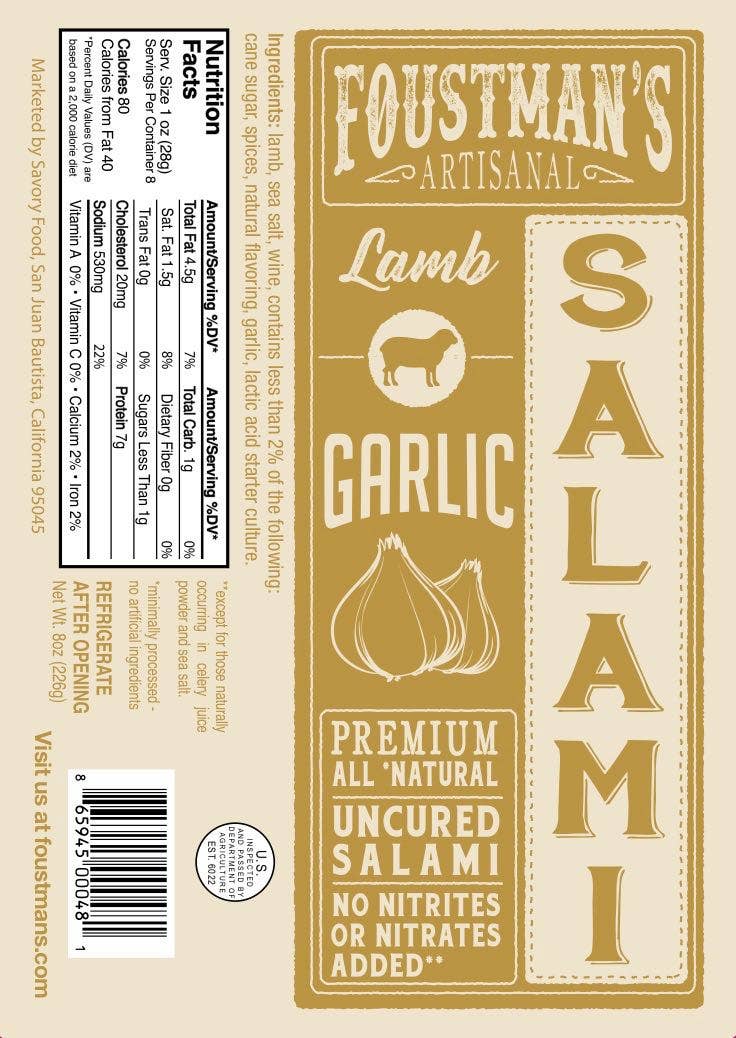 Lamb Garlic Salami