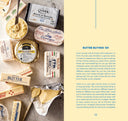 Assorted butter packages on a marble surface with text on butter buying.