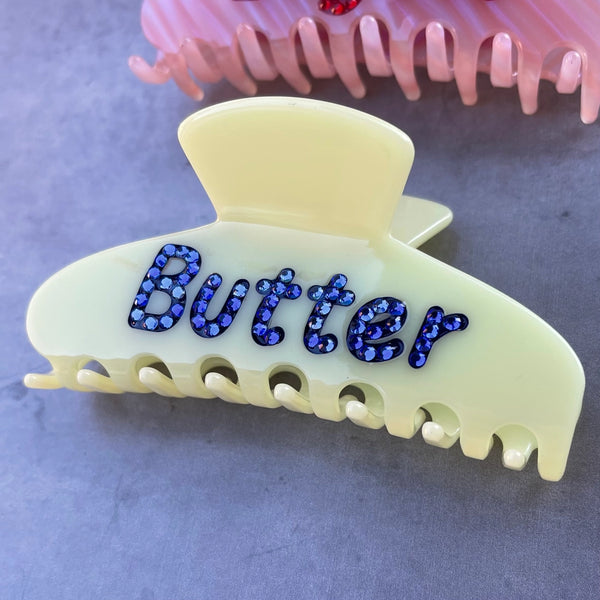 Butter Rhinestone Hair Claw
