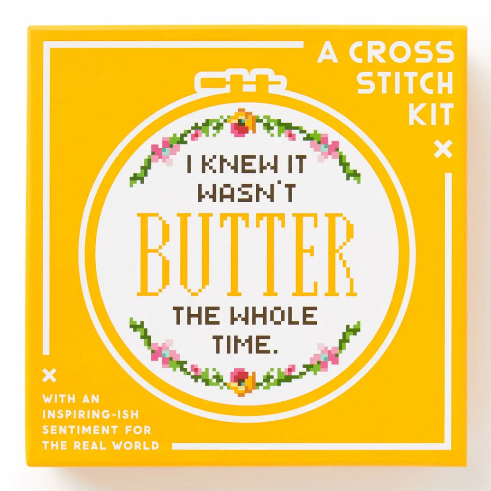 I Knew It Wasn't Butter Cross Stitch Kit