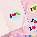 I Heart Pickles Oval Sticker