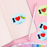 I Heart Pickles Oval Sticker