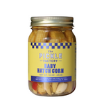 Jar of Baby Hatch Corn from The Pickle Factory on a white background