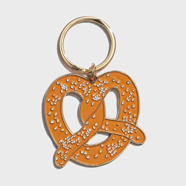 Soft Pretzel Enamel Keychain & Bag Charm