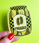 Checkered Pickle Jar Sticker