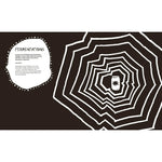 Page of a book showing black and white abstract design with text that says 'Fermentations'