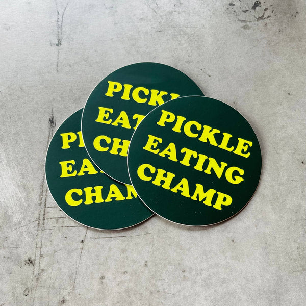 Pickle Eating Champ Sticker