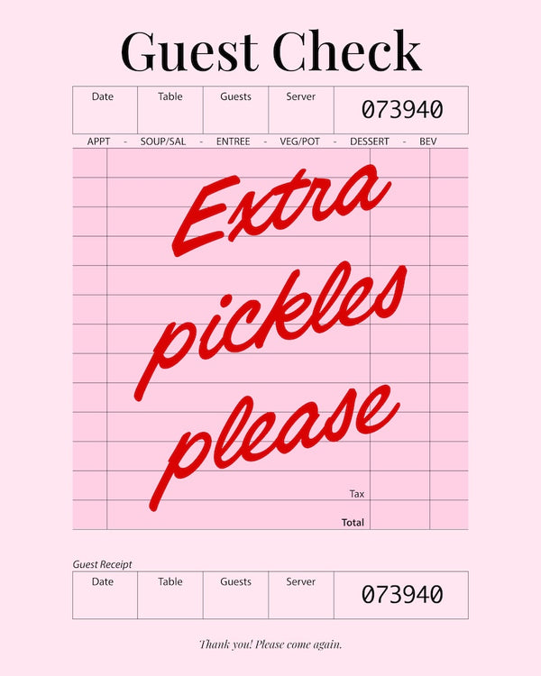Pink Extra Pickles Please Art Print
