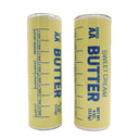 Two tumblers resembling 'Sweet Cream Butter' on a white background