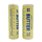 Two tumblers resembling 'Sweet Cream Butter' on a white background