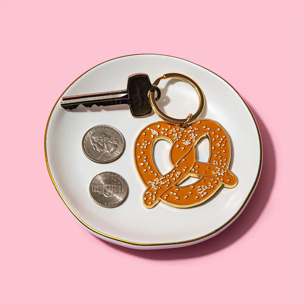 Soft Pretzel Enamel Keychain & Bag Charm