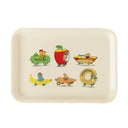 Beige tray with colorful Richard Scarry characters on a white background