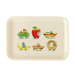 Beige tray with colorful Richard Scarry characters on a white background