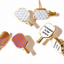 Pickleball Enamel Earrings - Stripes