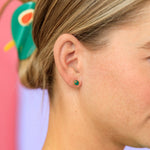 Olive Enamel Earrings