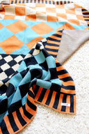 Checkerboard Knit Throw Blanket
