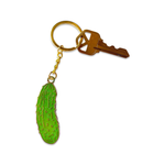 Glitter Pickle Enamel Keychain