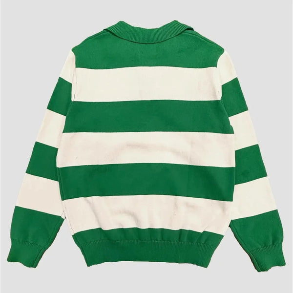 Striped Polo Sweatshirt