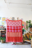 Checkerboard Knit Throw Blanket
