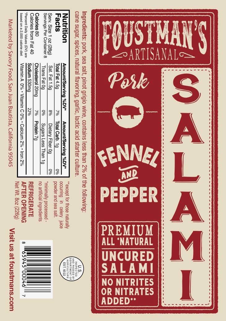 Fennel & Pepper Pork Salami