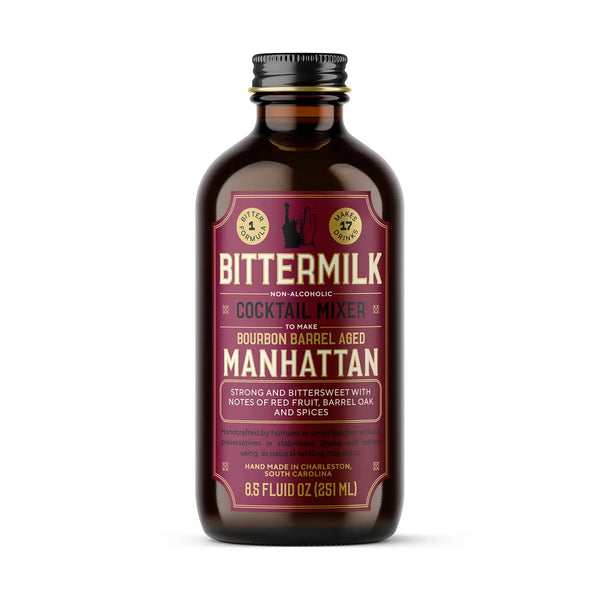 Bittermilk cocktail mixer bottle on a white background