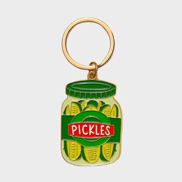 Pickle Jar Enamel Keychain Bag Charm
