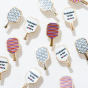 Pickleball Enamel Earrings - Stripes
