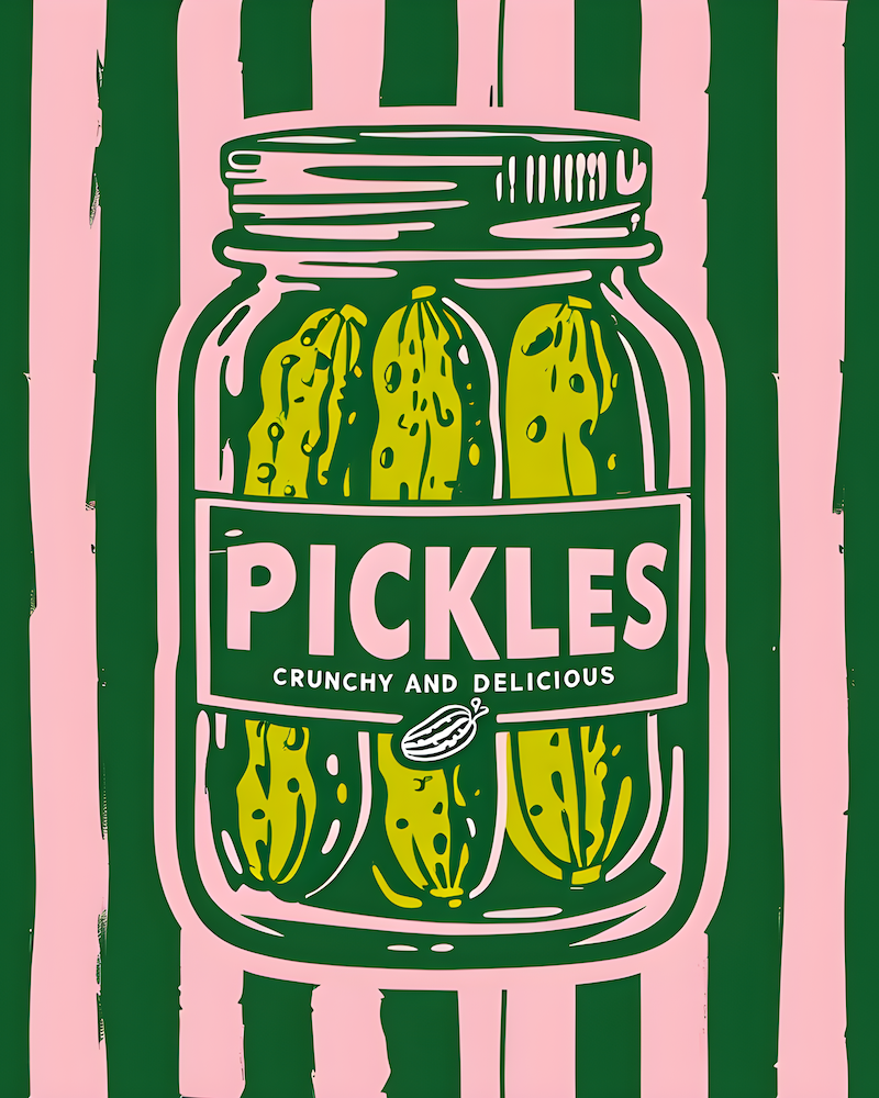 Pickle Jar Stripe Art Print