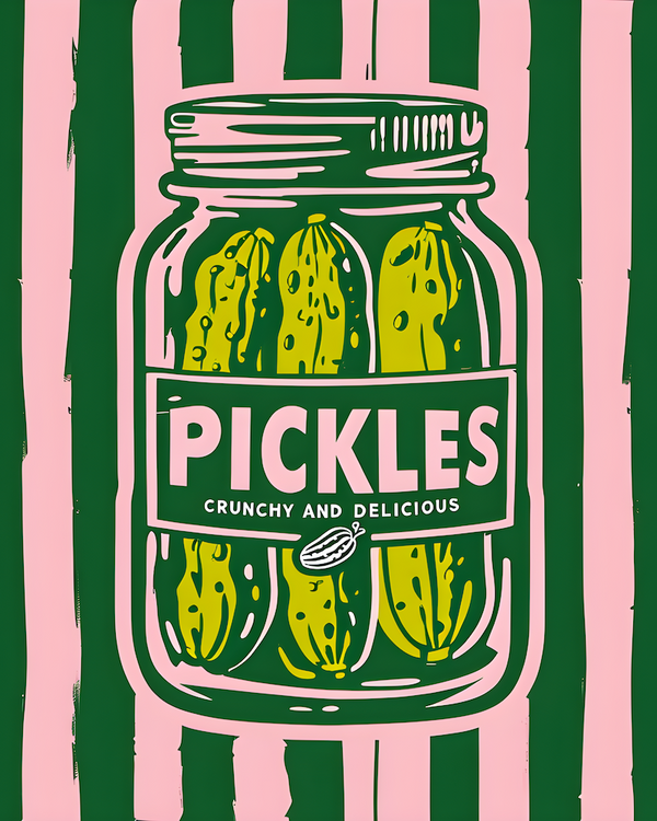 Pickle Jar Stripe Art Print