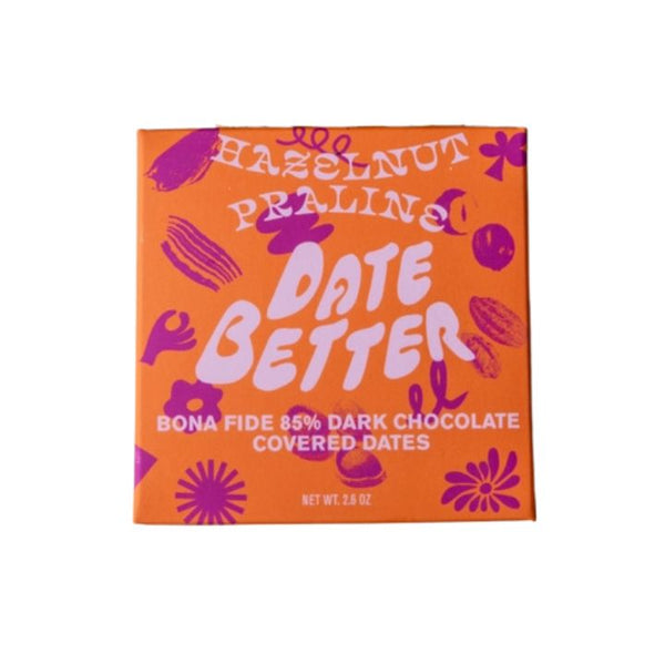 Hazelnut Praline Dark Chocolate Stuffed Dates