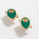 Olive Enamel Earrings